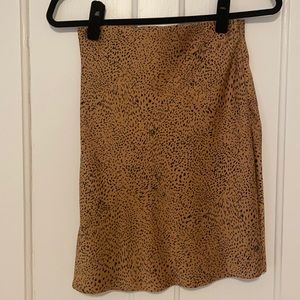 Babaton aritzia mini 6 animal print silk skirt